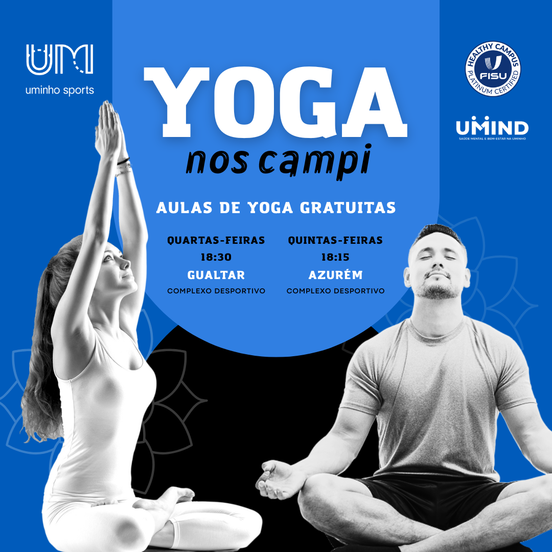 A imagem pode conter: Azurém, Gualtar, junho e julho, Yoga gratuito nos campi