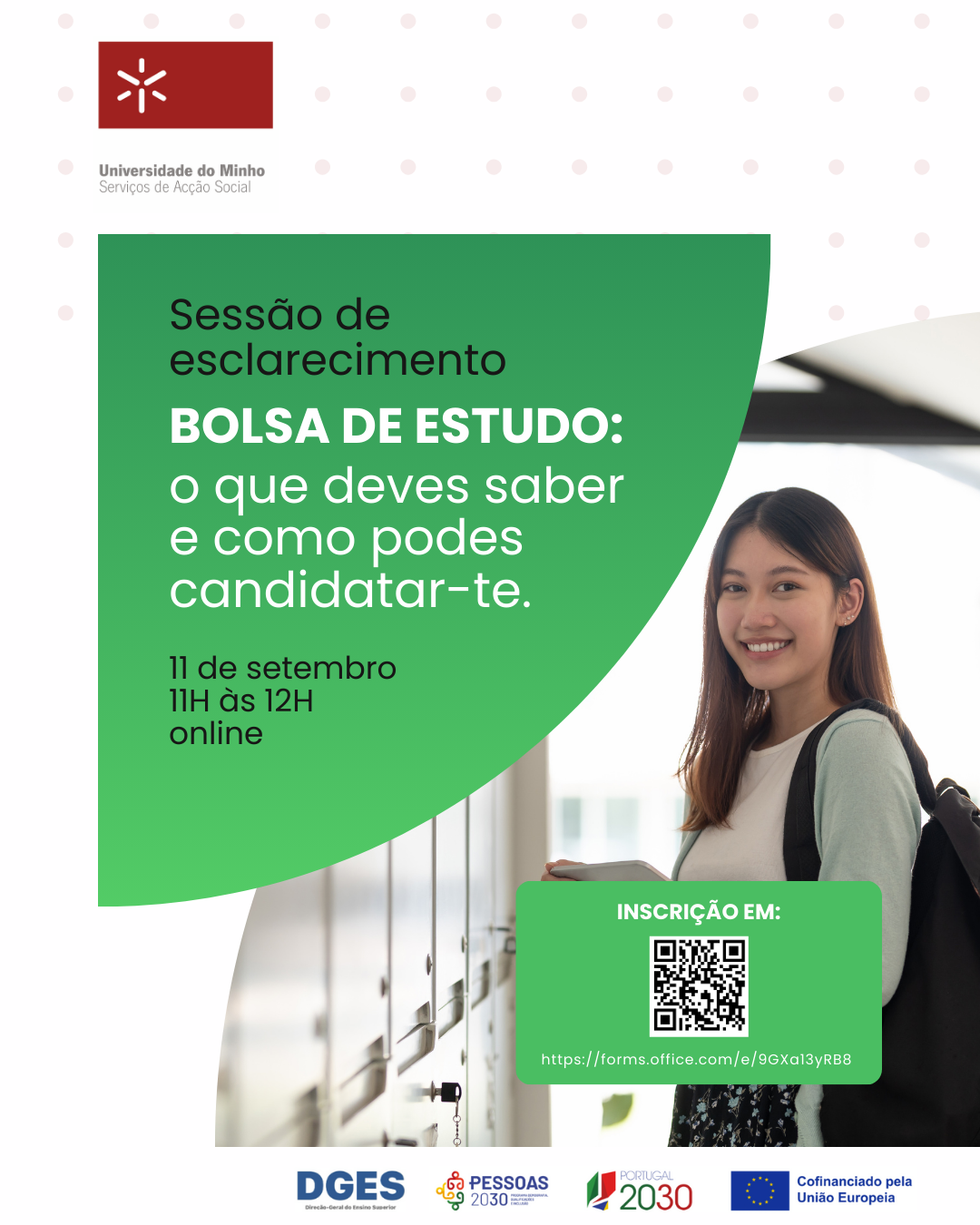 A imagem pode conter: Sess&#227;o, Bolsas, Estudo, Candidaturas, 11 de setembro, Esclarecimento
