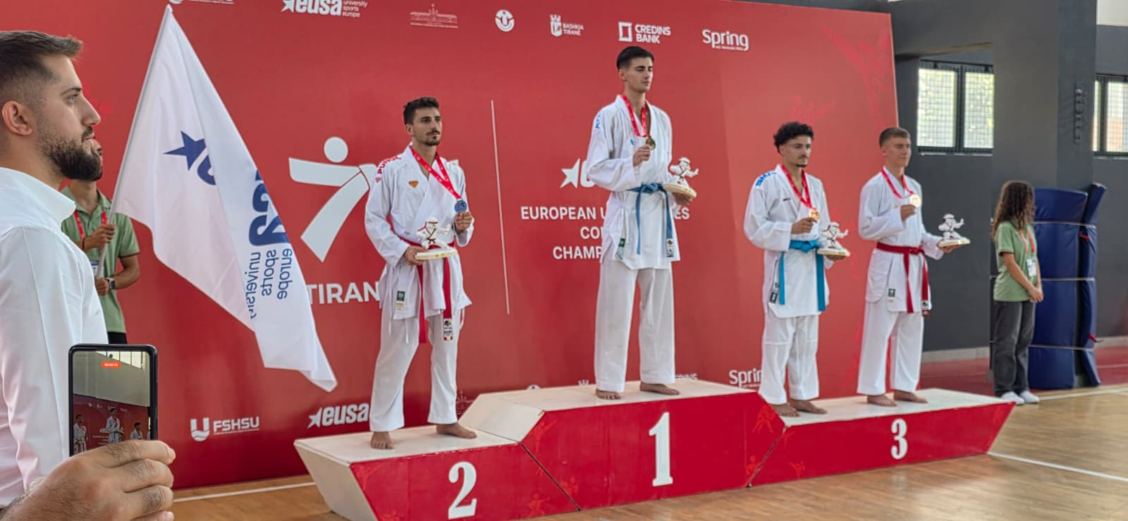 A imagem pode conter: karaté, Ribeiro, a UMinho, João Ribeiro conquista prata europeia para
